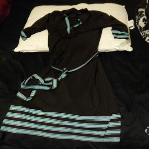 Blue and black dress